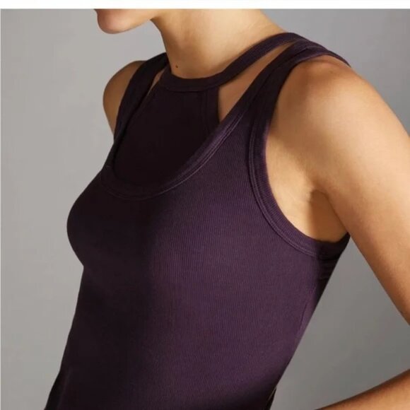 💜 Anthropologie T.La Rich Purple Cutout Midi Dress – Size Medium 💜 - Picture 4 of 10